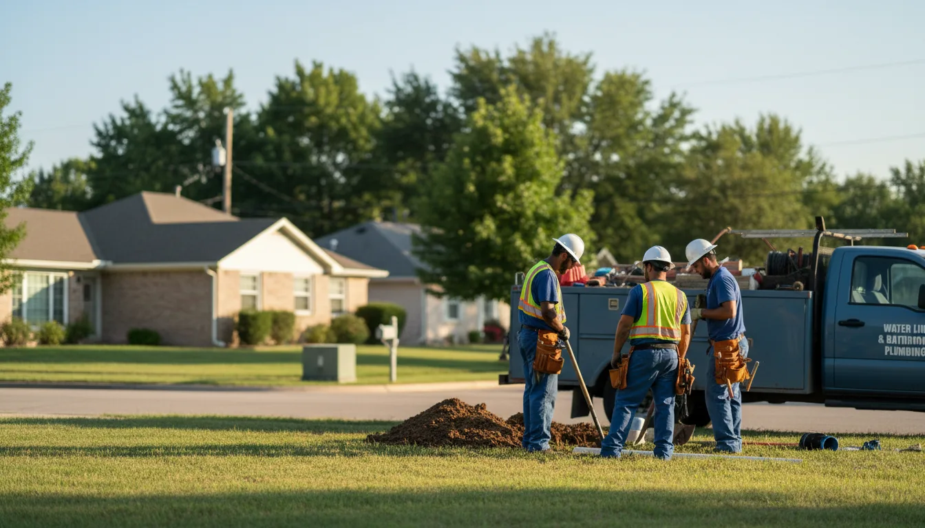 Residential water line and bathroom plumbing service in Mount Airy, LA
